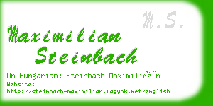 maximilian steinbach business card